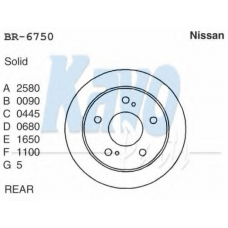 BR-6750 KAVO PARTS Тормозной диск