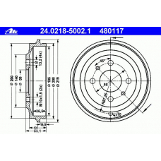 24.0218-5002.1 ATE Тормозной барабан