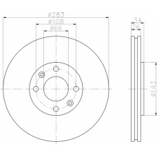 8DD 355 108-361 HELLA PAGID Тормозной диск