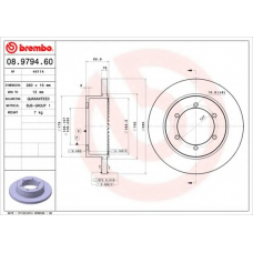 08.9794.60 BREMBO Тормозной диск