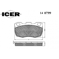140799 ICER Комплект тормозных колодок, дисковый тормоз