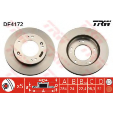 DF4172 TRW Тормозной диск