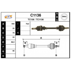 C1136 SNRA Приводной вал