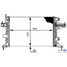 8MK 376 714-341 HELLA Радиатор, охлаждение двигателя