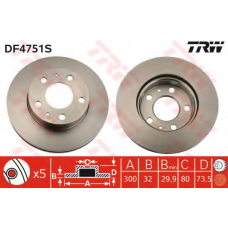 DF4751S TRW Тормозной диск
