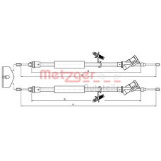 10.5367 METZGER Трос, стояночная тормозная система