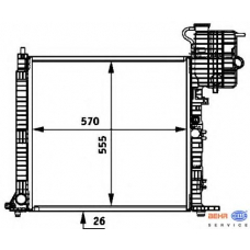 8MK 376 722-031 HELLA Радиатор, охлаждение двигателя