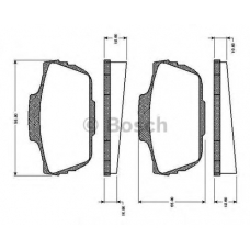 0 986 TB2 488 BOSCH Комплект тормозных колодок, дисковый тормоз