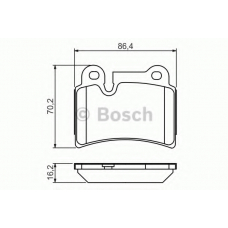 0 986 494 210 BOSCH Комплект тормозных колодок, дисковый тормоз