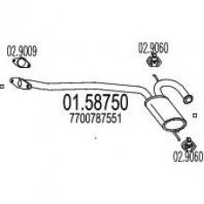 01.58750 MTS Средний глушитель выхлопных газов