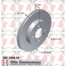 280.2089.00 ZIMMERMANN Тормозной диск