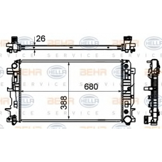 8MK 376 701-011 HELLA Радиатор, охлаждение двигателя