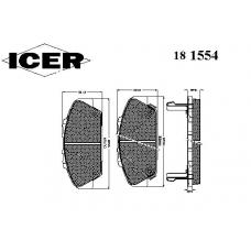 181554 ICER Комплект тормозных колодок, дисковый тормоз