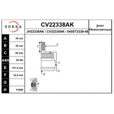 CV22338AK EAI Шарнирный комплект, приводной вал