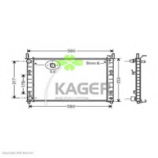 31-0364 KAGER Радиатор, охлаждение двигателя