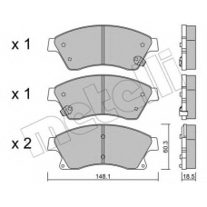 22-0838-0 METELLI Комплект тормозных колодок, дисковый тормоз