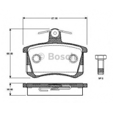 0 986 TB2 074 BOSCH Комплект тормозных колодок, дисковый тормоз