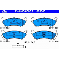 13.0460-8005.2 ATE Комплект тормозных колодок, дисковый тормоз