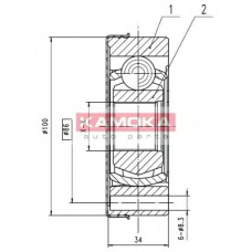 8096 KAMOKA Шарнирный комплект, приводной вал