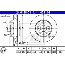 24.0128-0114.1 ATE Тормозной диск
