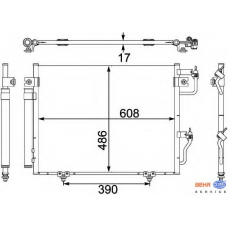 8FC 351 304-081 HELLA Конденсатор, кондиционер