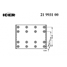 21 9931 00 ICER Комплект тормозных башмаков, барабанные тормоза