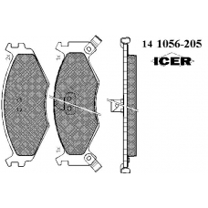 141056-205 ICER Комплект тормозных колодок, дисковый тормоз