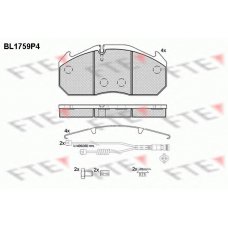 BL1759P4 FTE Комплект тормозных колодок, дисковый тормоз