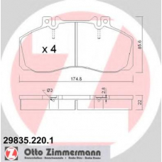 29835.220.1 ZIMMERMANN Комплект тормозных колодок, дисковый тормоз