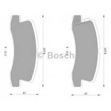 0 986 AB2 486 BOSCH Комплект тормозных колодок, дисковый тормоз