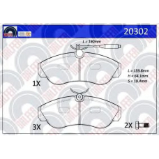 20302 GALFER Комплект тормозных колодок, дисковый тормоз