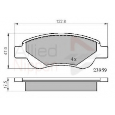 ADB01552 COMLINE Комплект тормозных колодок, дисковый тормоз