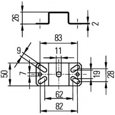 9XD 130 261-001 HELLA Кронштейн, фара рабочего освещения