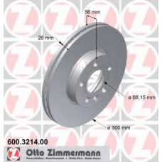 600.3214.00 ZIMMERMANN Тормозной диск