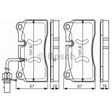 0 986 TB3 221 BOSCH Комплект тормозных колодок, дисковый тормоз