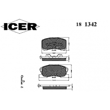 181342 ICER Комплект тормозных колодок, дисковый тормоз