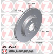 400.1434.00 ZIMMERMANN Тормозной диск