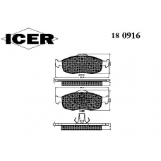 180916 ICER Комплект тормозных колодок, дисковый тормоз