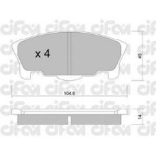 822-458-0 CIFAM Комплект тормозных колодок, дисковый тормоз