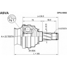 OPIU-5002 ASVA Шарнирный комплект, приводной вал