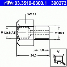 03.3510-0300.1 ATE Адаптер, трубопровод тормозного привода