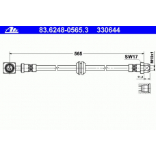83.6248-0565.3 ATE Тормозной шланг