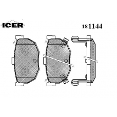 181144 ICER Комплект тормозных колодок, дисковый тормоз