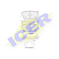 182147 ICER Комплект тормозных колодок, дисковый тормоз