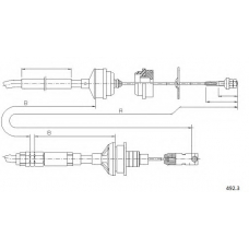 492.3 CABOR Трос, управление сцеплением