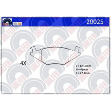20025 GALFER Комплект тормозных колодок, дисковый тормоз