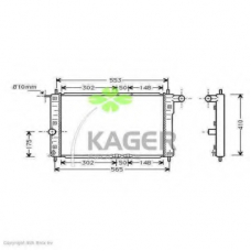 31-2556 KAGER Радиатор, охлаждение двигателя