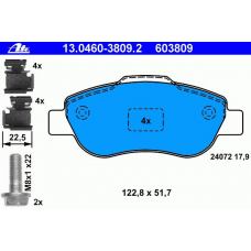13.0460-3809.2 ATE Комплект тормозных колодок, дисковый тормоз