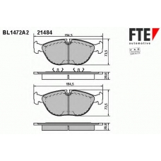 BL1472A2 FTE Комплект тормозных колодок, дисковый тормоз