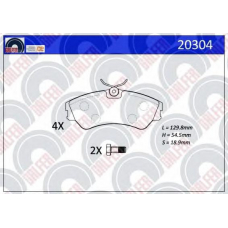 20304 GALFER Комплект тормозных колодок, дисковый тормоз